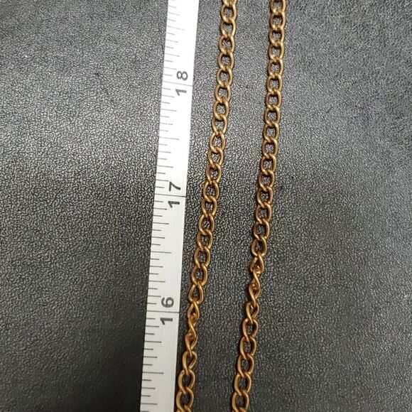 Gold tone necklace with black beads - Picture 10 of 11